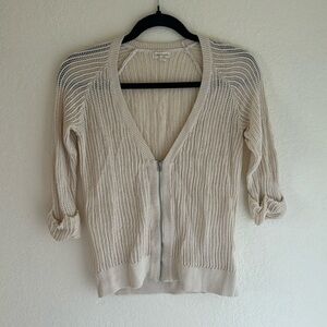 🍉Silence and Noise Beige Crochet Cardigan